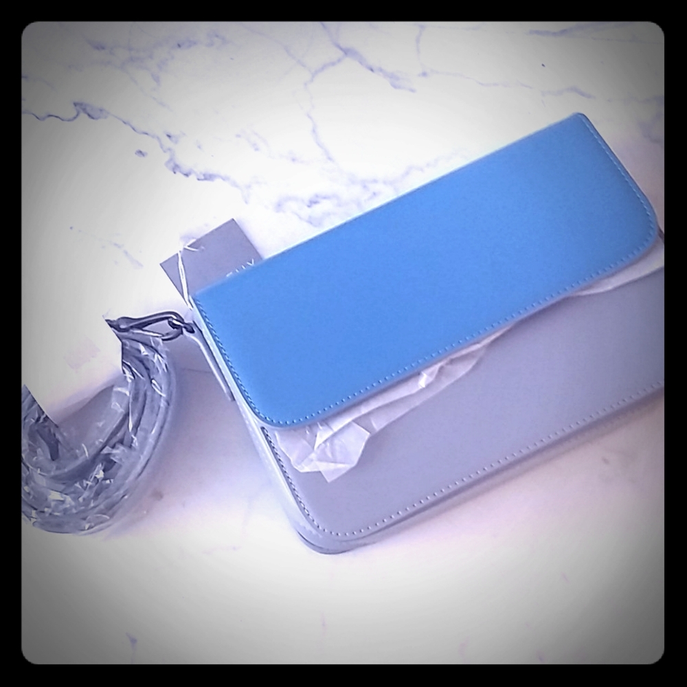 - Anthropologie Deux Lux crossbody handbag gray & light blue NWT